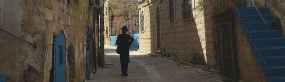 Jewish boy walking in Jerusalem